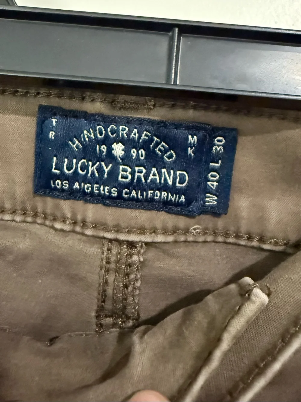 Y2K Lucky Brand 121 Heritage Slim Jeans Mens 40x30 Brown Stretch Twill Pants
